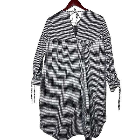 Kowtow Juno Dress Black and White Gingham Check Oversized shirt dress XS - Picture 6 of 8